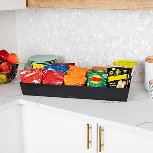 Mind Reader Snack Tray, Countertop Organizer, Snack Tray, Pantry, Breakroom, Kitchen, Black - Image 6