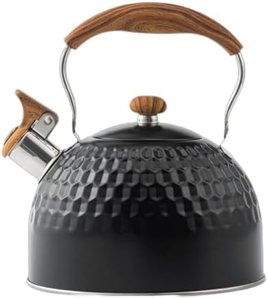 Tea Kettle Stovetop Whistling Teakettle Teapot, Stainless Steel, 2.5 L Black - Image 2