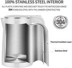 COOKTRON 1.7L Electric Kettle Quiet, Double Wall Hot Water Boiler BPA-Free, Quiet Boil and Cool Touch Tea Kettle, Cordless with Auto Shut-Off & Boil Dry Protection, 1500W Fast Boiling, White - Image 3