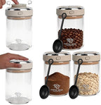 3 Pcs 37oz Coffee Bean Storage Container with Airtight Lid One Way Valve Date Tracker Storage Container with Scoop Glass Airtight Coffee Canister for Flour Cereal Cookies Sugar Tea by ENIPEDITA