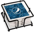 CafePress Pepsi Pattern 4 Tumbled Stone - Set of 4 Coasters Set of w/holder by CafePress