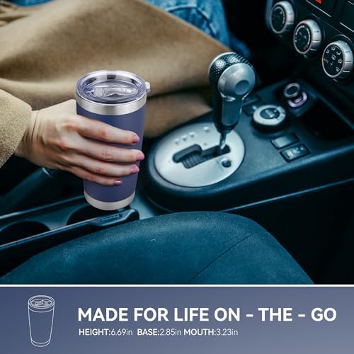 20 oz Tumbler Stainless Steel Tumblers Bulk with Lid Double Wall Insulated Coffee Tumbler Cups for Hot & Cold Drinks Powder Coated Travel Coffee Tumbler Mug Metal (Navy Blue, 12 pack) - Image 5