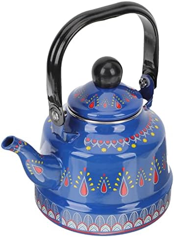 Whistling Water Kettle Enamel Teapot Tea Kettle Boil Water Kettle Stovetop Tea Brewing Kettle with Handle for Home Hotel Apartment Blue (Size : Blue), 56588 by Unknown