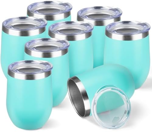StarSpeed 12oz/8 Pack Insulated Wine Tumbler with Lid,Light Green by StarSpeed