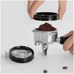 Portafilter Funnel 9 Pcs Coffee Metering Ring Aluminum Alloy Magnetic Handle Powder to Prevent Flying (51/53/58mm)(Black-58MM-) - Image 5
