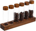 Alipis 6 Pack Glass Coffee Bean Storage Tubes with Wood Stand by Alipis