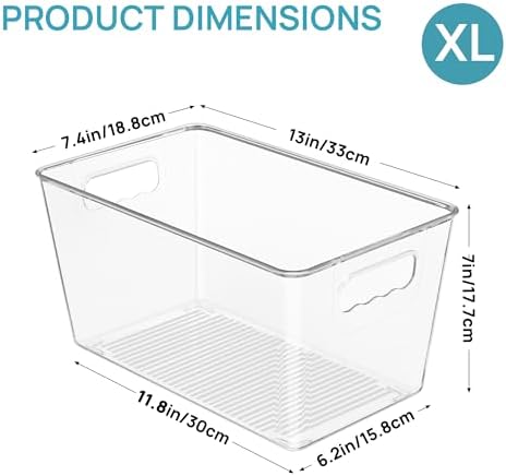Vtopmart 6 Pack Clear Storage Bins, Pantry Storage Bins with Handle, XL - Image 2