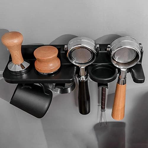Coffee Station Organizer, Floating Wall Shelves Space Saving Coffee Tamper Holder Coffee Portafilter Wall Mount Rack Multipurpose Coffee Portafilter Holder for Bar Home - Image 5