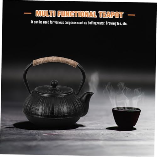 ABOOFAN Cast Iron Tea Kettle Removable Infuser 600ml Japanese Teapot for Stovetop Brewing Vintage Design for Loose Leaf Tea - Image 4