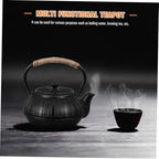 ABOOFAN Cast Iron Tea Kettle Removable Infuser 600ml Japanese Teapot for Stovetop Brewing Vintage Design for Loose Leaf Tea - Image 4