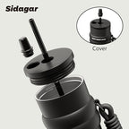 SDGA+ 24 oz Stainless Steel Tumbler with Lid and Straw, Insulated Water Bottle Leak Proof for Hot and Cold, Portable Travel Coffee Mug, Reusable Coffee Cup for Women, Black - Image 6