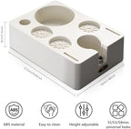 Bincoo Espresso Coffee Organizer Box-8 in 1 Espresso Coffee Tamper Station for Storage 51/54/58MM Espresso Tamper,Distributor,Portafilter,Puck Screen and 4.5inch Knock Box(White) - Image 6