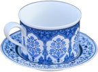 Turkish Ceramic Coffee Cups with Saucers Blue Flower Tea Cups Set - Image 3
