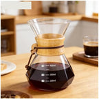 Glass Coffee Pot Drip Brewing Integrated 400ml/600ml Hand Brewed Filter Cup Pour Over Coffee Maker For Home Office Use(600ml Round) - Image 2