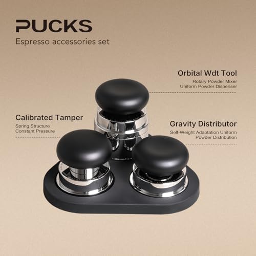TIMEMORE Espresso Tamper Set 58.4mm with WDT Tool, Self-Leveling Tamper & Gravity Distributor for Professional Coffee Preparation - Metallic Grip - Image 2
