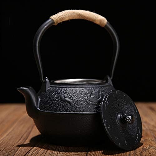 Classic tea kettle, Cast Iron Teapot,Japanese Tetsubin Tea Kettle Set, Cast Iron Teapot with Stainless Steel Infuser, Black 1200ml - Image 5