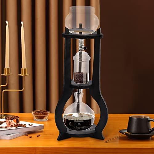 Iced Coffee Dripper Cold Brew Drip Tower Coffee Maker, 20.29oz Long-Neck Sharing Pot, Stainless-Steel & Glass Iced Dripper Coffee Maker, Precision Speed Control for Home, Office, Coffee Shops (Grey) - Image 4