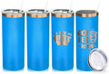 20 oz Skinny Tumblers Bulk with Lids and Straws Baby Blue,4 pack by MetalyaTumblers