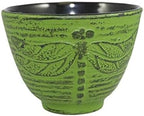 Cuisiland 27oz Cast Iron Teapot Set, Japanese Tetsubin Teapot with Enamel Coated Interior, Dragonfly Design, Excellent Heat Retention, Includes Infuser, Trivet & 2 Tea Cups (Green) - Image 4