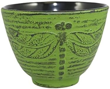 Cuisiland 27oz Cast Iron Teapot Set, Japanese Tetsubin Teapot with Enamel Coated Interior, Dragonfly Design, Excellent Heat Retention, Includes Infuser, Trivet & 2 Tea Cups (Green) - Image 4