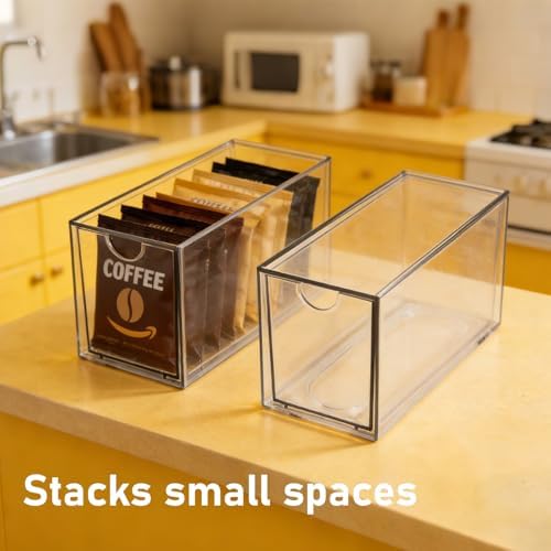 8 Pcs Stackable Tea Bag Organizer Drawers Clear Acrylic - Image 5