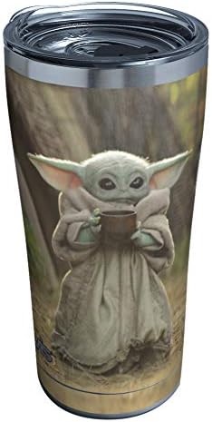 Tervis Star Wars - The Mandalorian Child Sipping Triple Walled Insulated Tumbler Travel Cup Keeps Drinks Cold & Hot, 20oz Legacy, Stainless Steel, 1 Count (Pack of 1) by TervisTumblerCompany