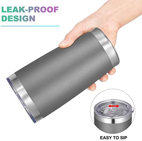 VEGOND 20oz Tumbler with Lid and Straw Stainless Steel Tumbler Cup Bulk Vacuum Insulated Double Wall Travel Coffee Mug Powder Coated Coffee Cup, Grey, 6 Pack - Image 3