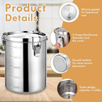 Zopeal 4 Pack Stainless Steel Canisters Set Stainless Steel Airtight Food Storage Containers Metal Containers with Lids Sealed for Tea Coffee Sugar Flour Pantry Baking Kitchen Counter (56 oz) - Image 3