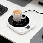 Tnfeeon Electric Mug Warmer with 3 Temperature Settings 12H Timer, Auto Shut Off Cup Heater for Desk Office Home, Beverage Warmer for Coffee Tea Milk, White - Image 2