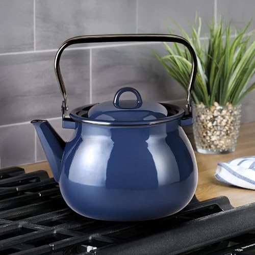 Vintage Enamel Kettle, Tea Pot Stovetop for Hot Water Fast to Boil, Teapot for Stovetop, Hot Water Kettle Teapot (Valentine Vintage 3.5L) - Image 6