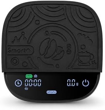 Smart Coffee Scale with Timer, 5 Smart Modes, Rechargeable Precision Espresso Scale for Home Barista Brewing, Digital Display, Compact by Tomiba