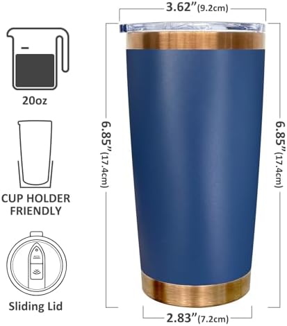 20 oz Tumbler Bulk Stainless Steel Tumblers with Lids and Straws Navy - Image 2