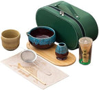 Matcha Whisk Set, 8-Piece Complete Ceramic Kit with Bamboo Whisk, Bowl, Sifter & Scoop – Japanese Tea Ceremony Gift for Beginners (E) by Unknown