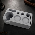 Non-Slip Coffee Tamper Kit Organizer | Silicone pressing Mat with Portafilter Stand, pressing Station with Slots, for home use, Baristas, Black - Image 6