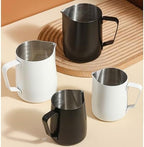Milk Frother Cup 12oz/20oz Milk Frothing Pitcher Stainless Steel Milk Steaming Pitcher,Espresso Pitcher for Coffee Latte Art,Premium Barista Tools (Color : Black, Size : 350ml/12oz) - Image 7