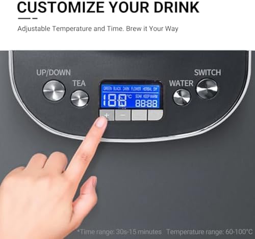 Joydeem Hot Tea Maker, Glass Electric Kettle with Auto Lift Tea Infuser and Temperature Control, 1.7L, JD-ZC6088G - Image 4