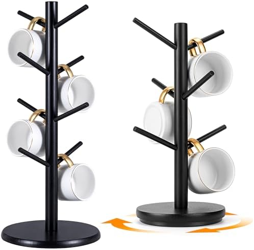 MyLifeUNIT Mug Holder Tree, 360° Rotated Coffee Cup Holder with 6 Hooks, 2 Pack Coffee Mug Holder for Counter (Black) Bundle by MyLifeUNIT