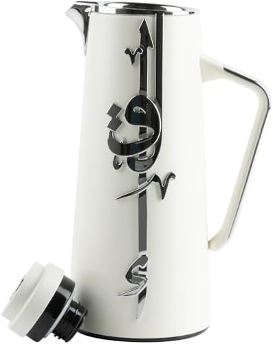 Insulated Carafe Flask 1L For Coffee, Tea & Hot Beverages, Double Wall Stainless Steel Build, Spill Resistant Lid, Portable Serving Pitcher, Long Heat Hold, Gift Idea by Otantik (Pearl White & Silver) - Image 2