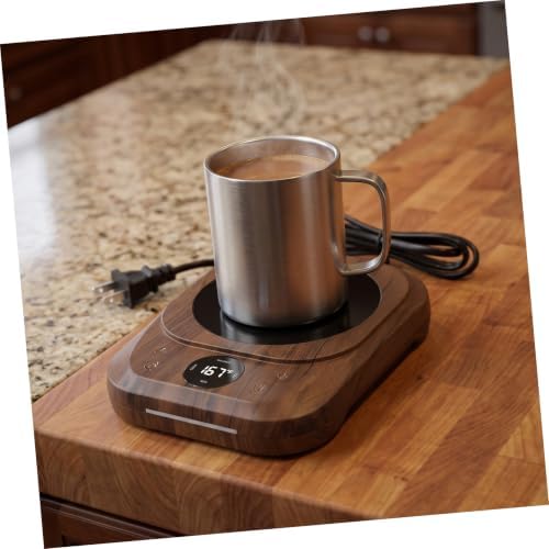 FOMIYES Electric Coffee Mug Warmer with Timer and Adjustable Heat Settings Large Heating Pad Compatible with Ceramic Glass Stainless Steel Cups Colorful LED Ambient Light Temperature - Image 7