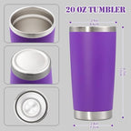 20 oz Tumbler Insulated Tumblers Stainless Steel Coffee Mug,Purple 12PCS - Image 5