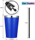 VEGOND 12oz Tumbler Stainless Steel Tumbler bulk Vacuum Insulated Double Wall Travel Tumbler with Lid and Straw Reusable Tumbler, Light Blue 6 Pack - Image 4
