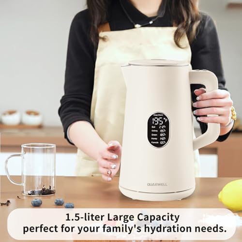 1.5L Electric Kettle Temperature Control, Cream White - Image 2