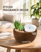 Ceramic Succulent Electric Wax Melt Warmer, 7-Color Flameless LED Light - Image 5