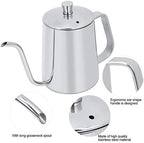 550ml Stainless Steel Long Gooseneck Coffee Pot, Pour over Kettle, Long Narrow Spout Coffee Potfor Home Kitchen Coffee Shop - Image 6