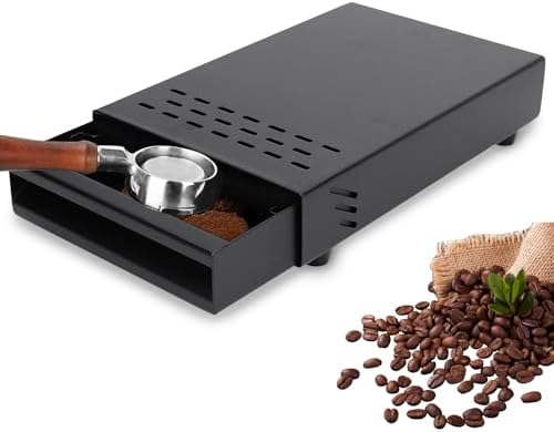 Stainless Steel Knock Box Drawer with Removable Handle, Under Grinder Grounds Bin, Non Slip Base for Coffee Machines by WGFOIP