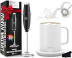 Ember Temperature Control App-Enabled Smart Mug 2, 10 oz with Zulay Milk Frother and Signature Cloth by CertifiedBrands