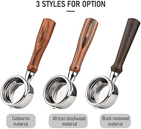 Bottomless portafilter,58mm 3 Ears Stainless Steel Bottomless Naked Portafilter Wooden Coffee Handle Cup Filter Basket Replacement for Barsetto BA101 BA102 Calphalon Temp IQ - Image 6
