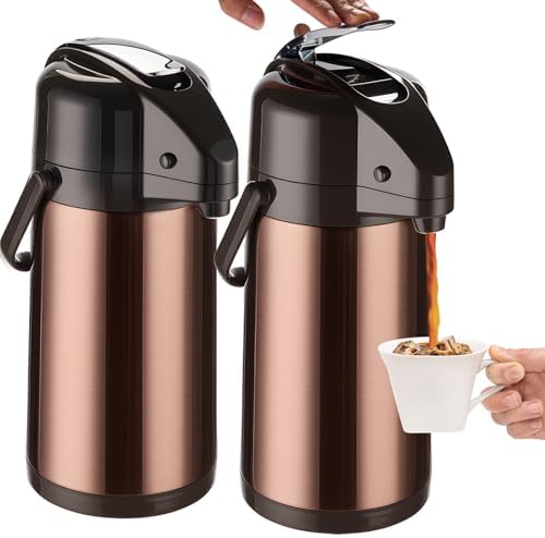 Coffee Carafe, Coffee Dispenser with Pump, 2-Pack, 84.5 oz Each by Ratrabas
