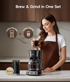 ecozy 12-Cup Drip Coffee Maker with Electric Coffee Grinder Combos - Image 2