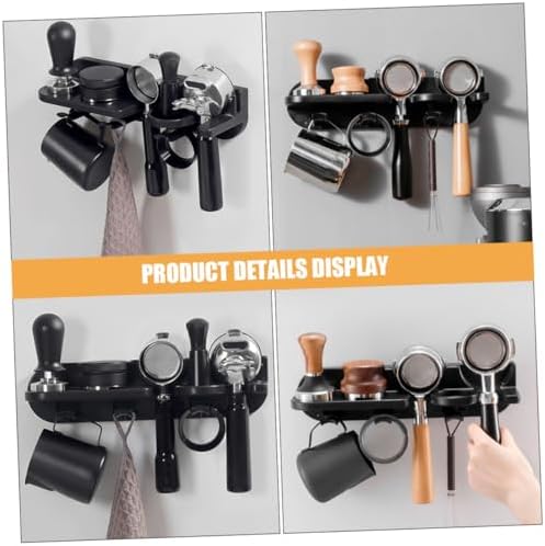 No-drill Espresso Organizer Shelf Floating Coffee Station Holder for Tamper Accessories Wall Mounted Storage for Espresso Machines Easy Installation - Image 7